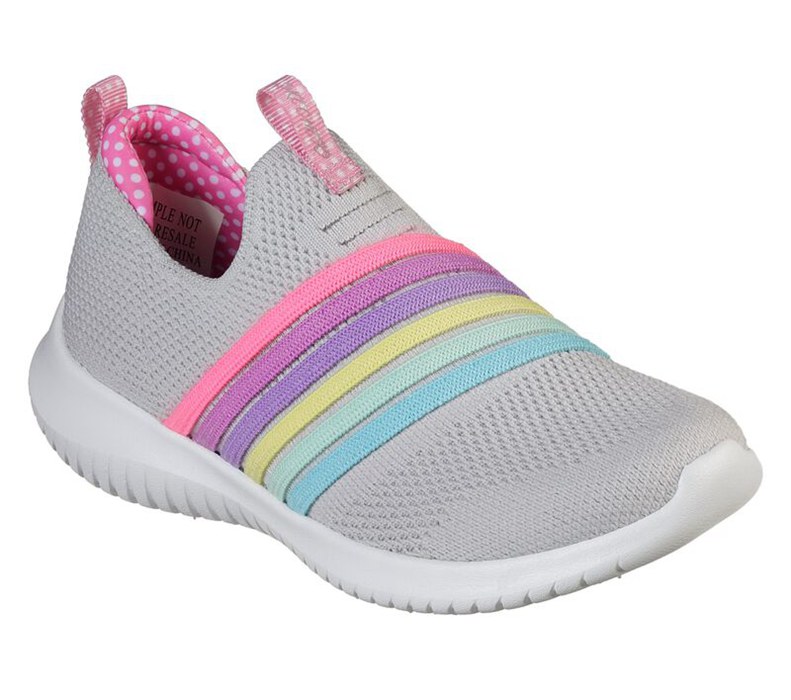 Skechers Ultra Flex - Brightful Day - Girls Slip On Shoes Grey/Multicolor [AU-BG0882]